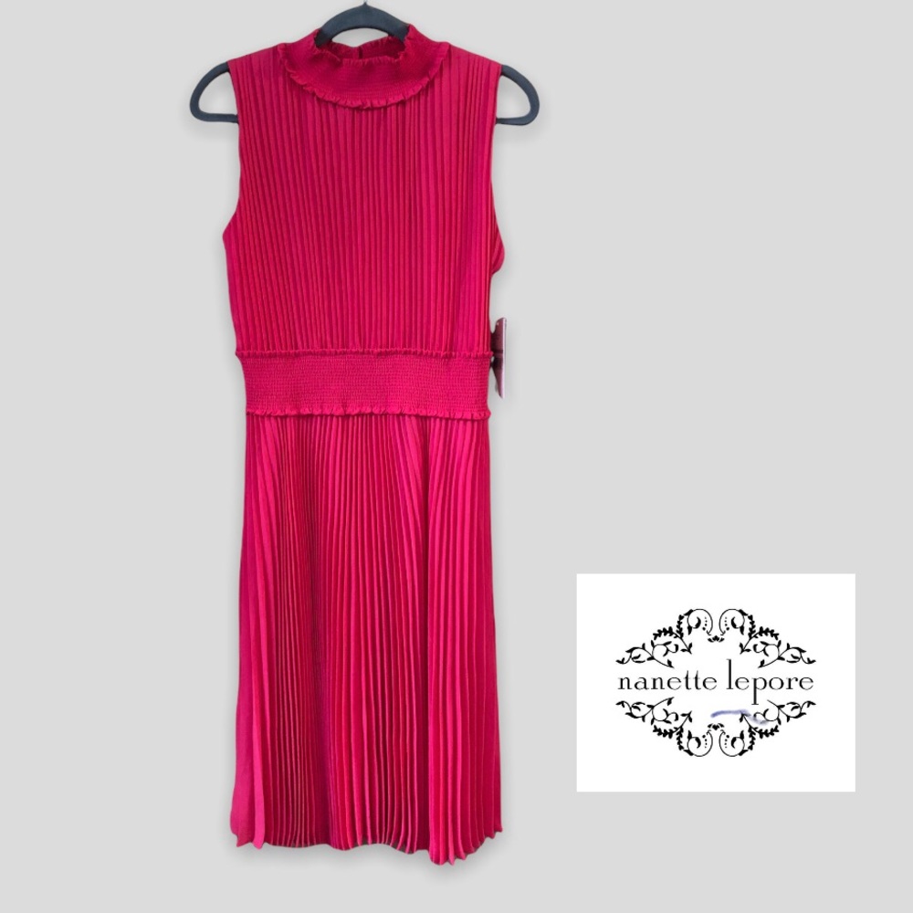 nanette lepore | Sleeveless Pleated Dress Pink Sky Size 12